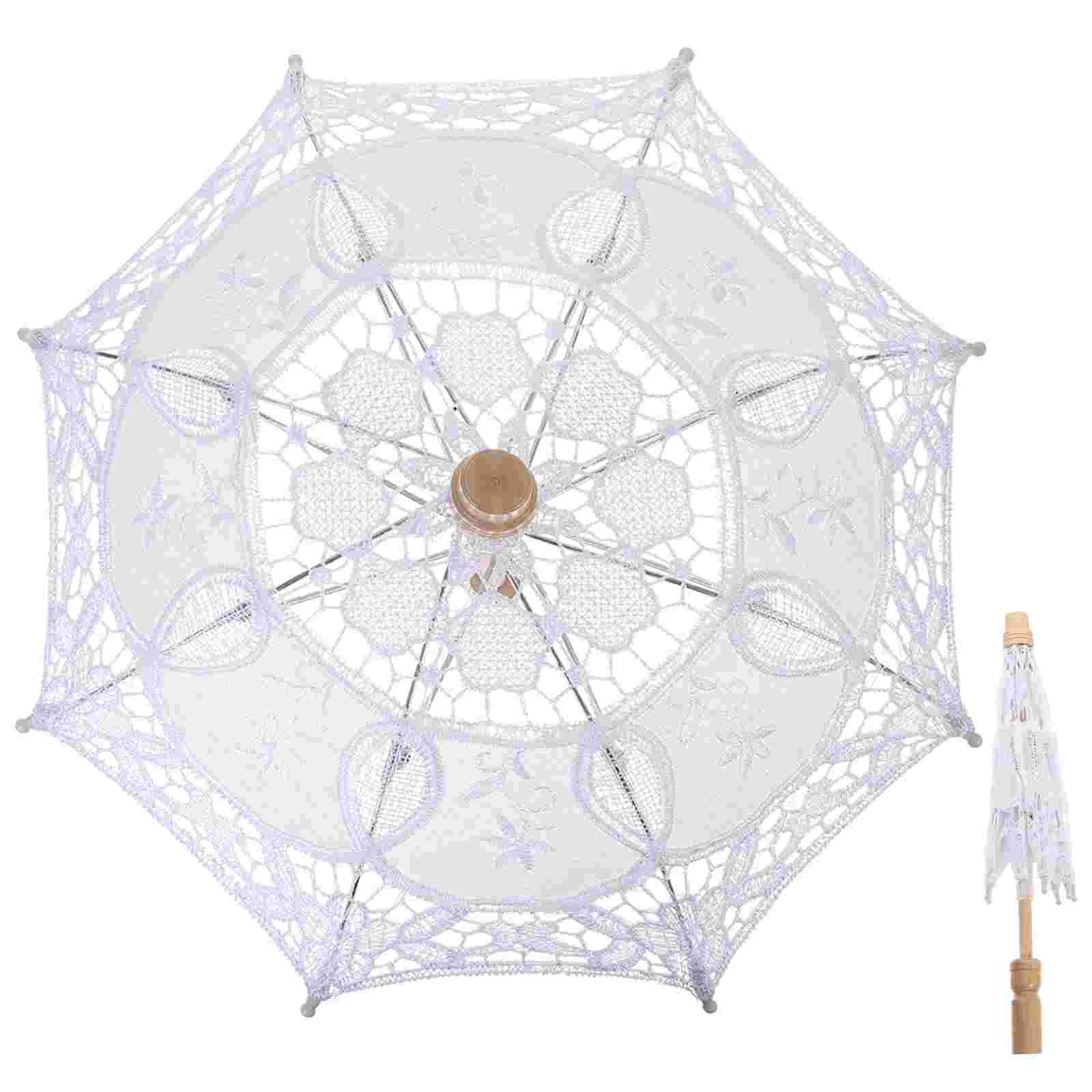 

White Umbrella Wedding Parasol Summer Toys Kids Bridal Shower Bulk Parasols Lace Cosplay