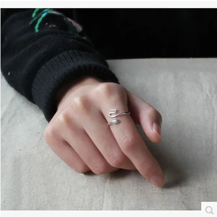 Панк крутые хип-поп кольца со змеей для женщин регулируемые открытые на палец