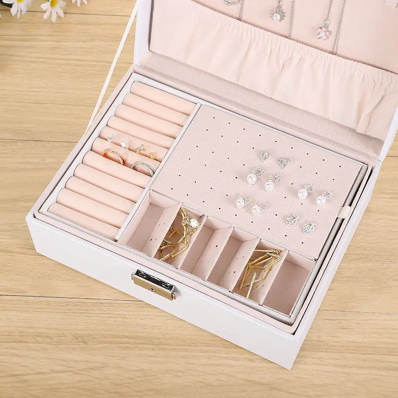 Double-layer Leather Earrings Store  Glasses Jewelry Box Factory Wholesale Waterproof Watches