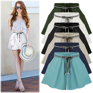 Шорты женские с завышенной талией, свободные штаны с широкими штанинами, слаксы, тонкие повседневные хлопковые, 6XL, на лето