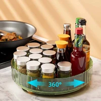 360 rotating storage rack containers multifunctional seasoning cosmetic organizer shelf oilproof non slip kitchen turntable