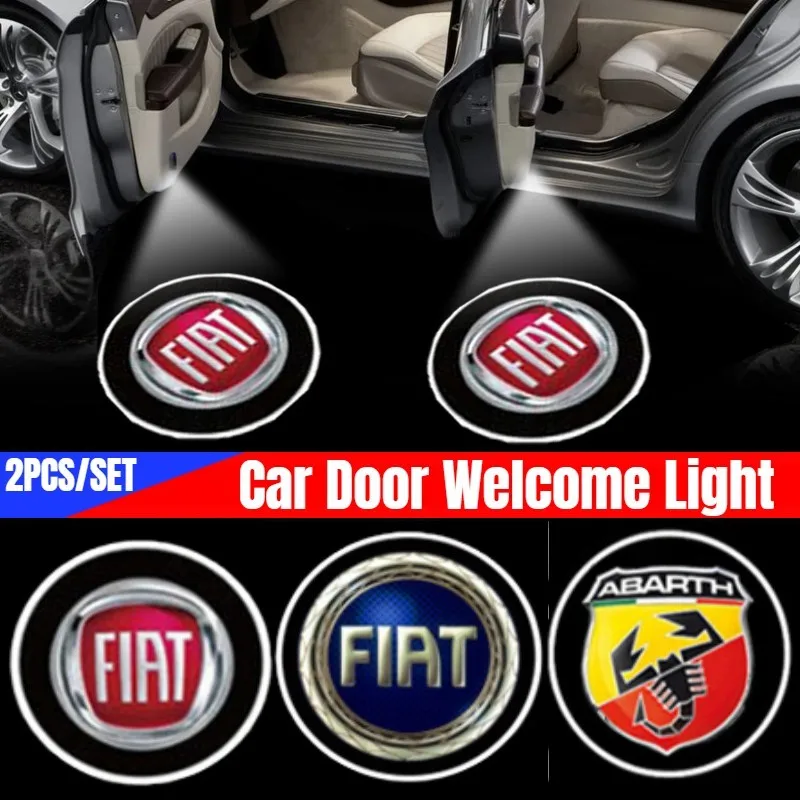 

Led Car Logo Door Welcome Light Projector for Fiat Abarth 595 500 Punto Panda Tipo Stilo Ducato Bravo 500x Barchetta Brava Coupe