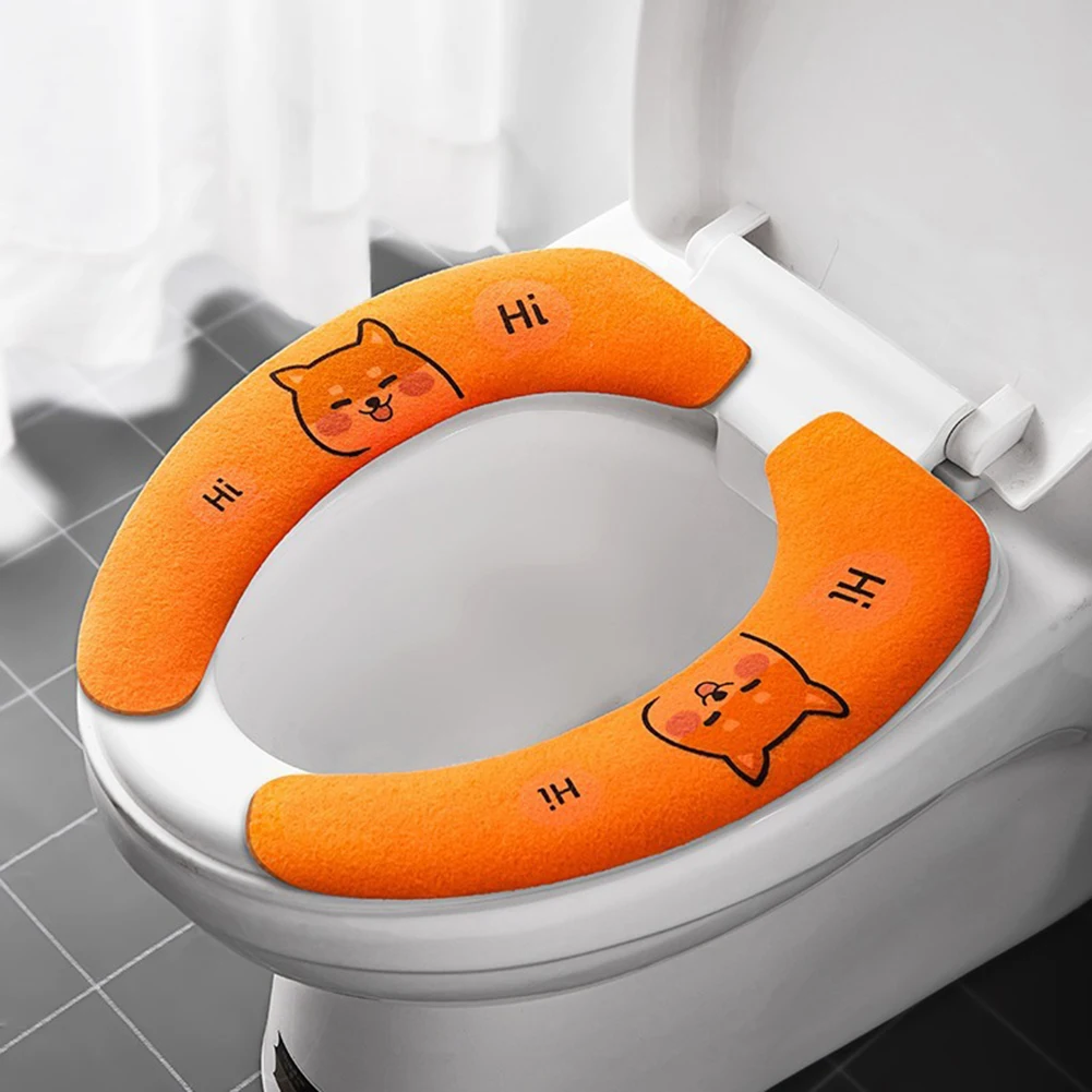 

Universal Toilet Seat Cover Soft Cartoon WC Paste Toilet Sticky Seat Pad Washable Bathroom Warmer Seat Lid Cover Pad Cushion Hot