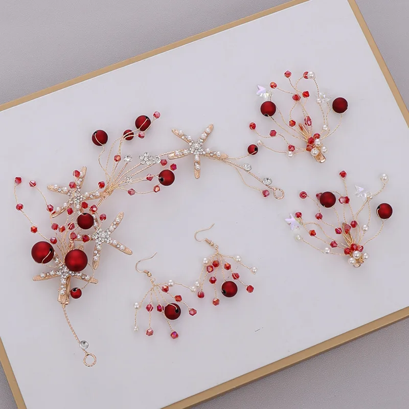 Женский обруч для волос с пятиконечной звездой модный простой кристаллами