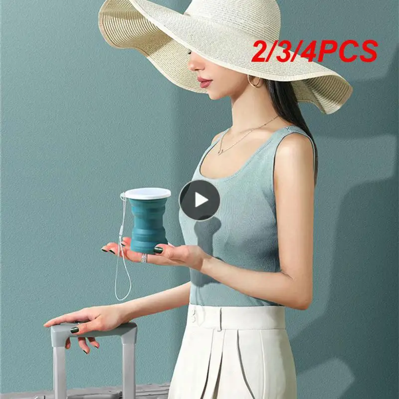 

2/3/4PCS Folding Storage Heat Resistant Coffe Cup Scald Resistant Children Cups With Lid Thermal Water Bottle Drinkware
