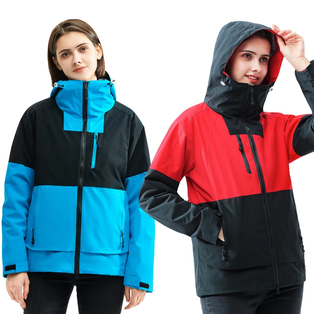 Ski Jackets Women Winter 2 In 1 Thick Warm Snowboard Clothes Windproof Waterproof Snow Jackets Outdoor Camping Hiking Jackets