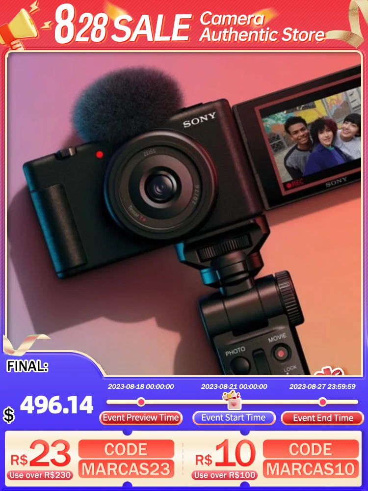 SONY Alpha ZV-1F ZV1F APS-C широкоугольная Большая диафрагма фиксированная фокусная несъемная беззеркальная камера с комплектом объективов 20 мм F2