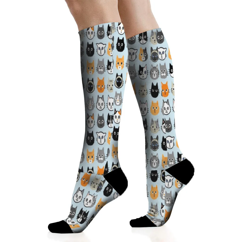 Assorted Cat Faces Men'S Socks Gift For Men and Women Teens Socks Cycling Soccer Running Socks For Men