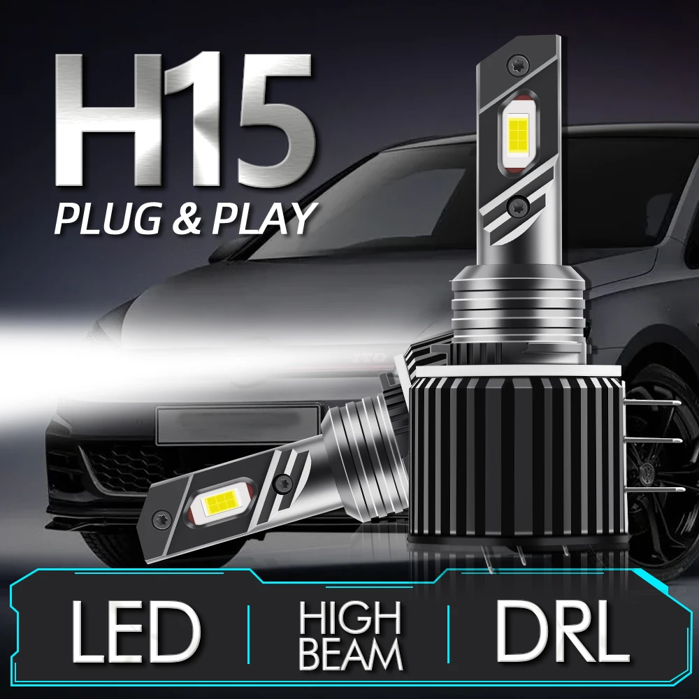 

LED Headlight Bulb H15 High Beam DRL Daytime Running Light For A3 A5 A6 Q7 VW Golf Tiguan Mercedes Benz Skoda Octavia Ford Mazda