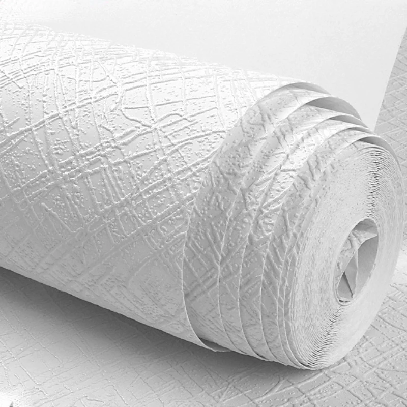 

Настенное покрытие для декора комнаты, бумажные простые обои с белой текстурой, Современные Простые однотонные нетканые 3d шелковые текстурные обои