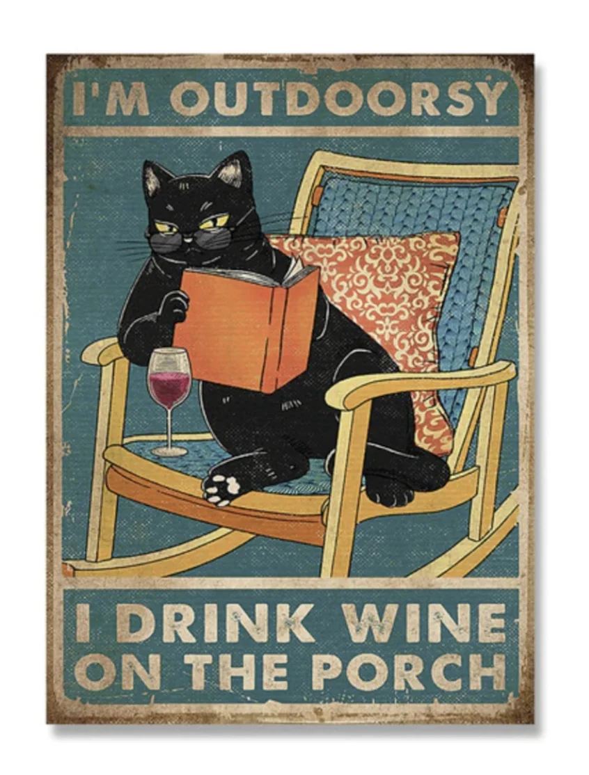 

CUTE CAT Before Coffee After Poster, Cat Poster Vintage Tin Metal Sign Bar Club Cafe Garage Wall Decor Farm Decor Art 20x30CM-A3