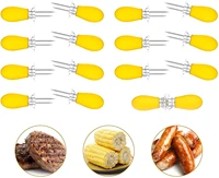 corn holders 16pcs8 pairs stainless steel corn on the cob sweetcorn corn skewers interlocking double fork for bbq camping out