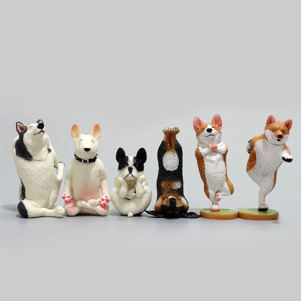 

Kung Fu Yoga Masters Dog Model toys Fun Creative Desktop Decoration Figures Home Decoration Office Decoration 6 Pack Gifts