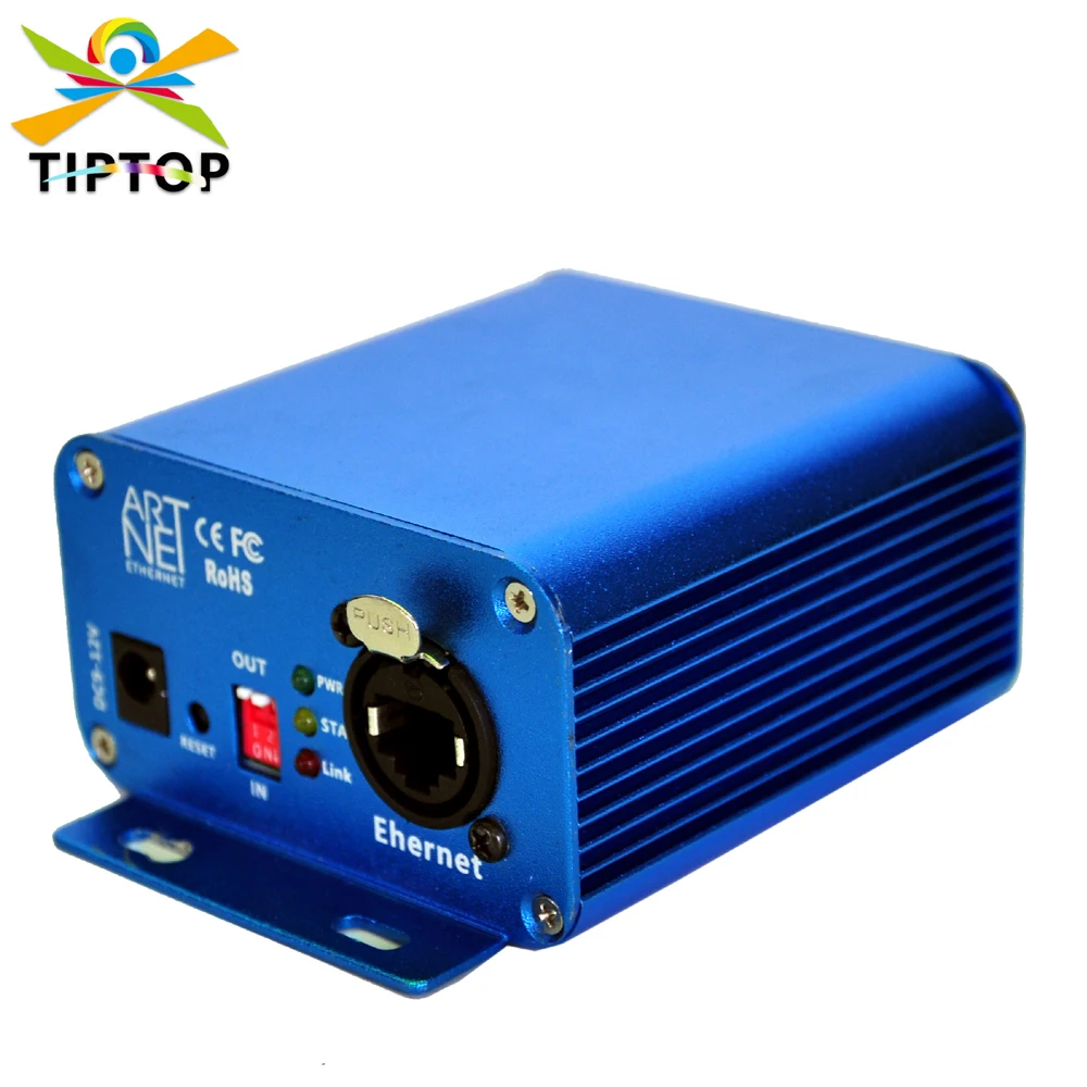 

TIPTOP EL ArtNet 1024 Two Port Bidirectional ArtNet Converter Standard DMX512 Output RJ45 Net Connector Sulite DMX LAN512