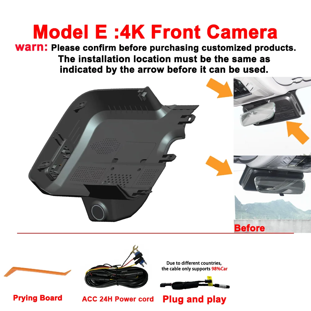 

Даш-камера с разрешением 4K HD, работающая по принципу «вставить и использовать», для Chery Tiggo 8 Pro Max. Передняя и задняя камеры, с функцией WIFI и приложением для смартфона, автомобильный видеoreгистратор.