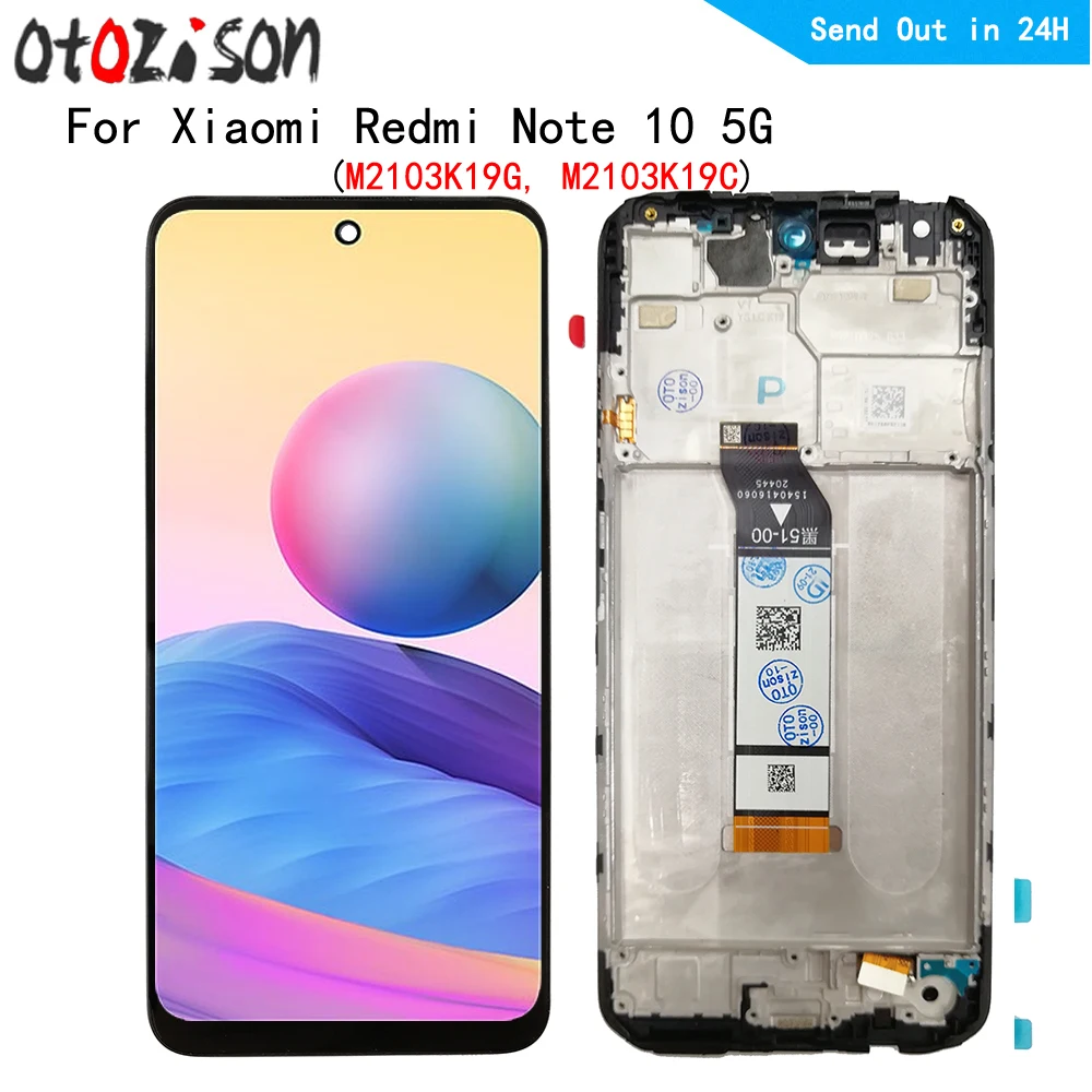 

6.5" IPS Screen For Xiaomi Redmi Note 10 5G M2103K19G, M2103K19C LCD Display+Touch Panel Screen Digitizer With Frame Assembly