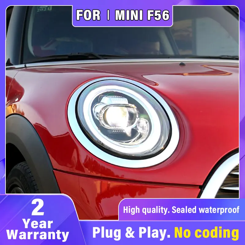 

Автомобильная фара для BMW Mini Cooper F56 2014-2019, все фары в сборе с супер ярким Bi светодиодным проектором, линза Dymamic Version