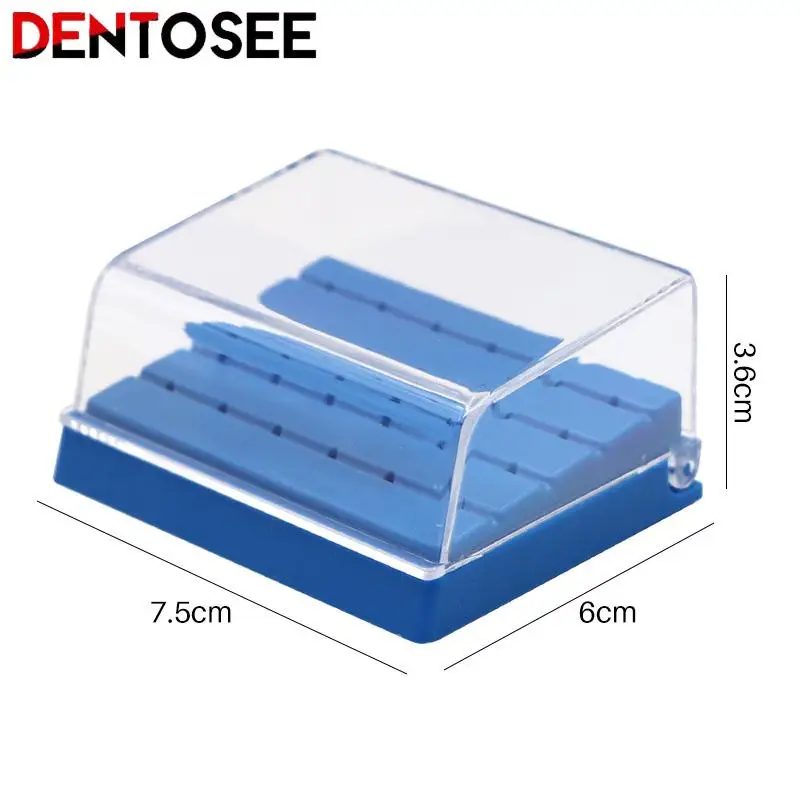 

24 Holes Dental Plastic Carbide Burs Block Drills Case Box Disinfection Bur Holder for Dentist Lab Equipment Blue/white/yellow