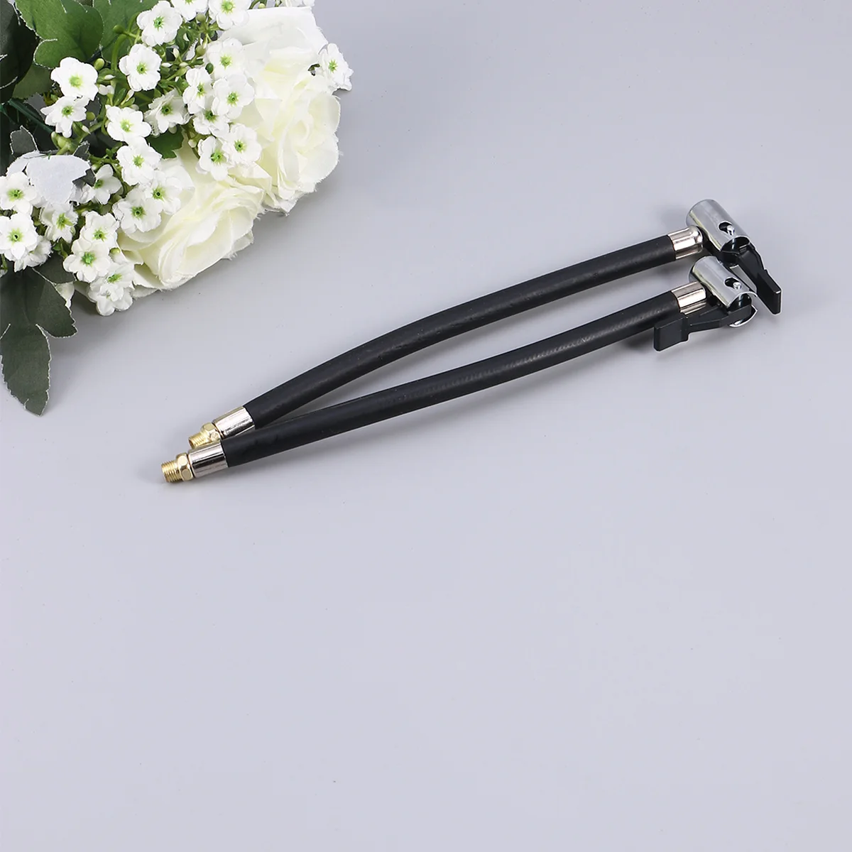 

2pcs Replacement Air Pump Extension Rubber Hose Inflator Pipe Cord (Black)