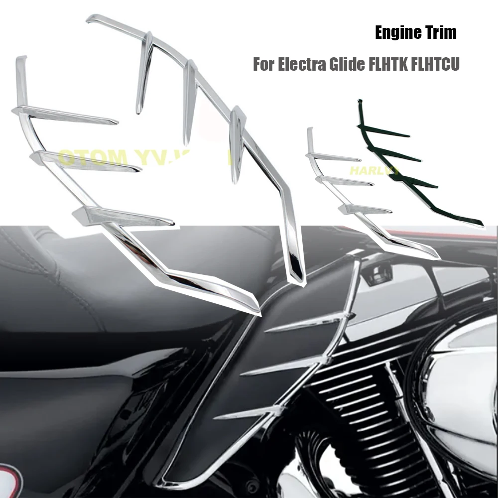 

Chrome Motorbike Accessories ABS Mid-Frame Air Deflector Trim For Electra Glide FLHTK FLHTCU