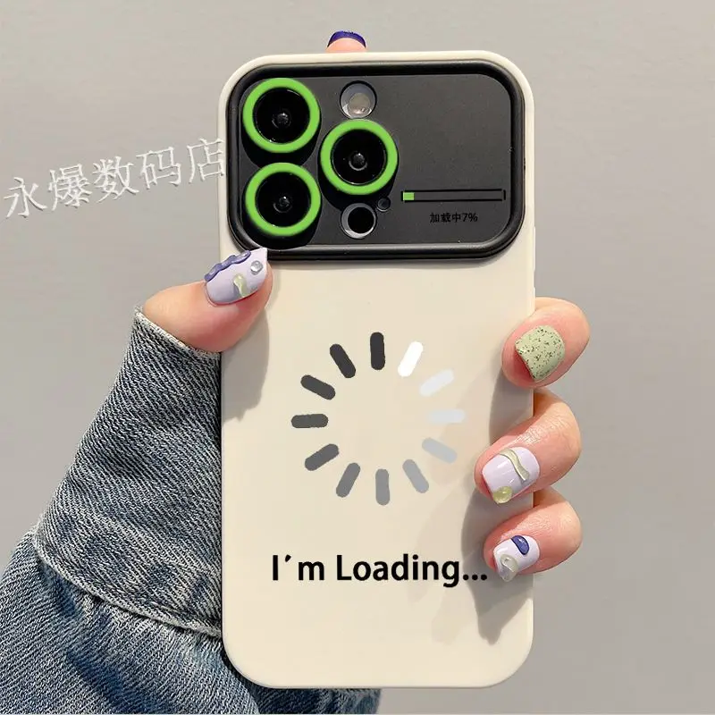 

Personalities Loading For iPhone 11 Case 14/13/12promax Large Window Full Cover Xsmax Anti-skid Anti-slip XR Men Women 7/8plus