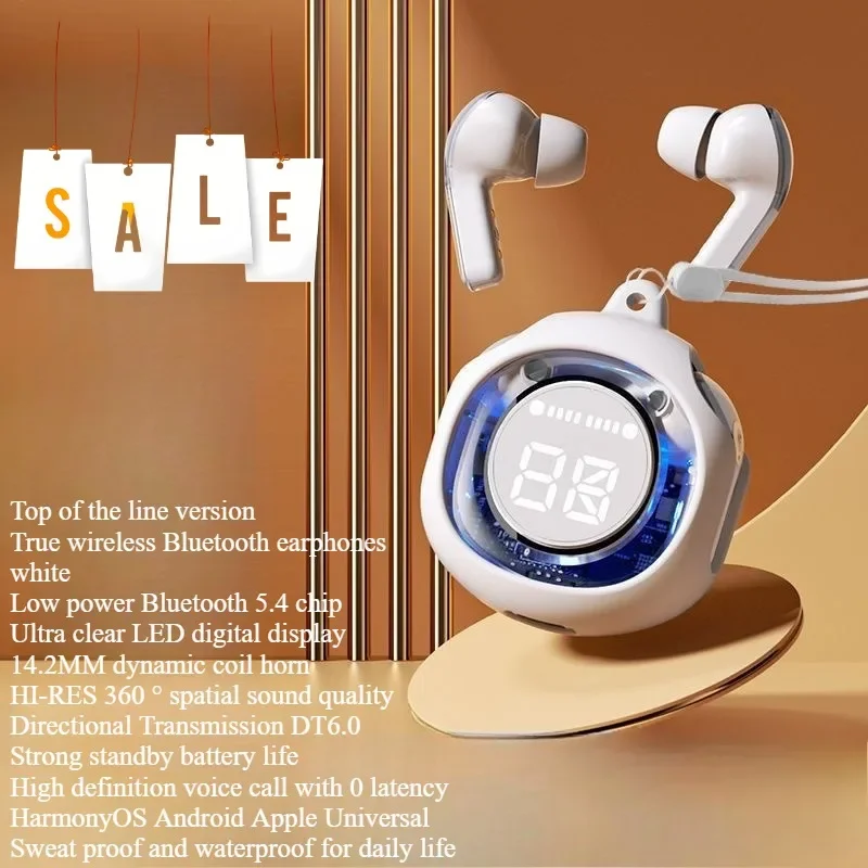 T8 PRO Tws Bluetooth наушники прозрачные со светодиодным цифровым дисплеем беспроводные