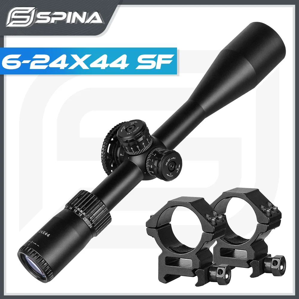 

SPINA OPTICS 6-24X44 SF 1/4 MOA Hunting Scope For Airsoft Tactical Sniper Optical Sight Riflescope with Mount