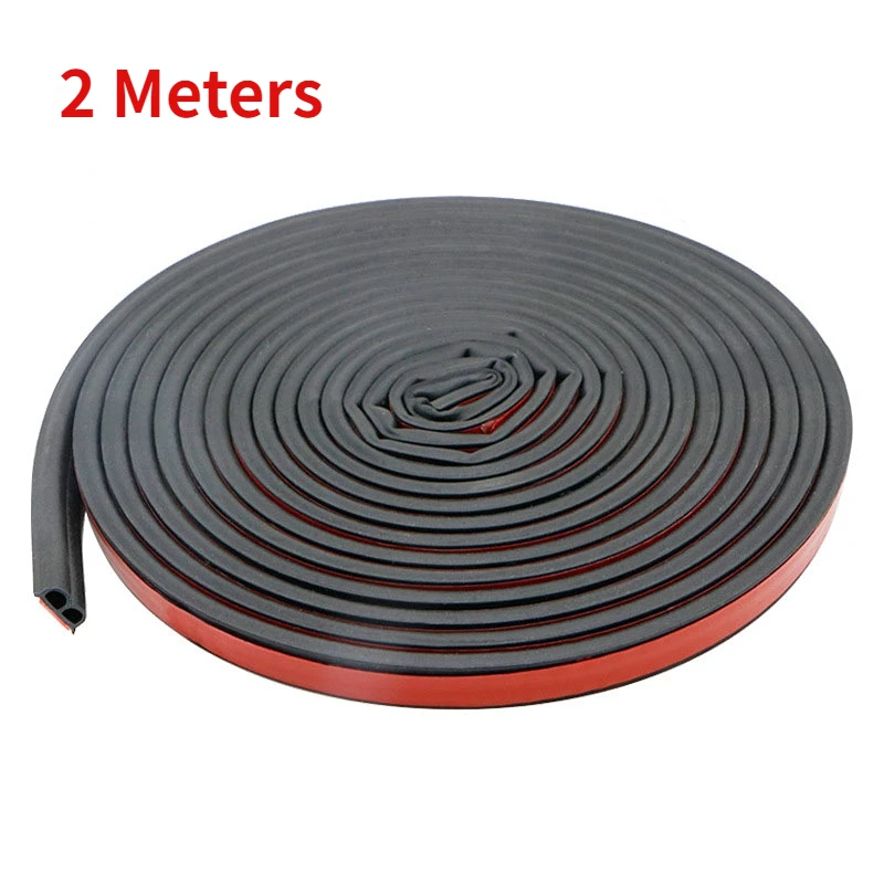 

2M B Shape Car Door Seal Strips Sticker Weatherstrip Rubber Seals Sound Insulation Sealing Automobiles Interior Accessories