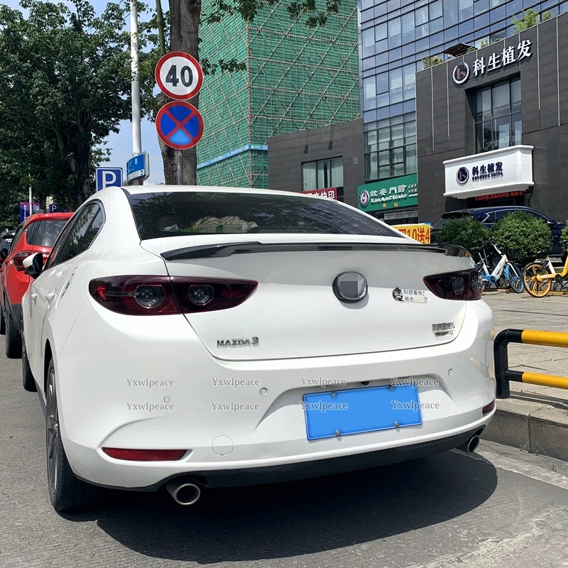 Спойлер для Mazda3 Axela 2019 2020 2021 блеск из АБС-пластика черный/углеродное волокно вид