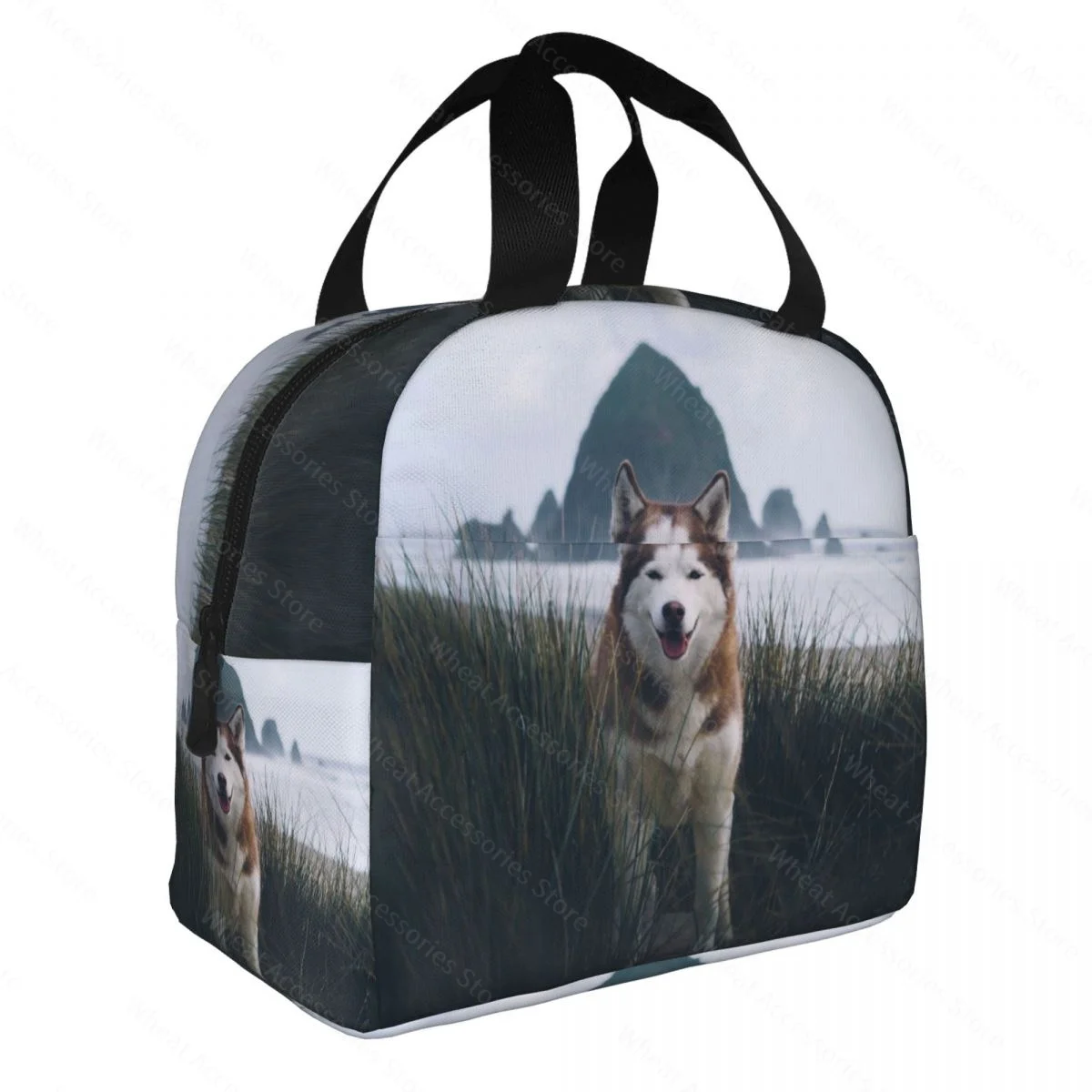 

Husky Printed Ladies Insulated Lunch Bag Reusable Cooler Insulated Bento Box Office Work School