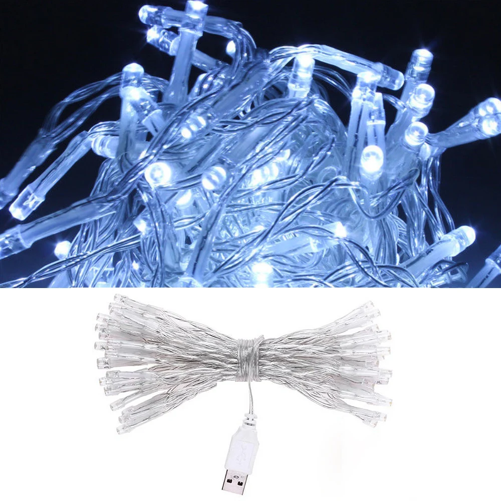 Светодиодные гирлянды FOXGBF USB белые 1,5 метра