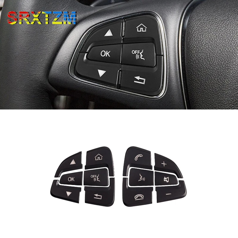 

Steering Wheel Button Switch Trim Cover Stickers For Mercedes Benz C Class GLC CLA GLA 2015 2016 2017 2018 Decoration Accessory