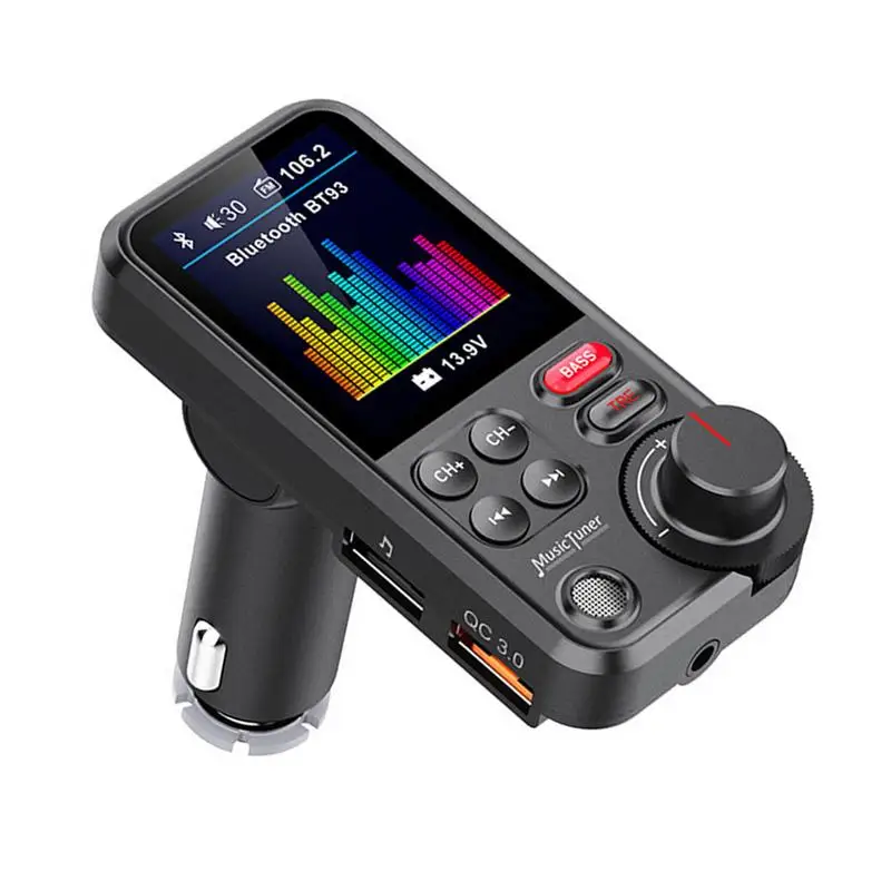 

Car FM Transmitter Compatible BT 5.0 Car Charger Handsfree Wireless Kit Auto Radio Modulator MP3 Player With 1.8in Screen