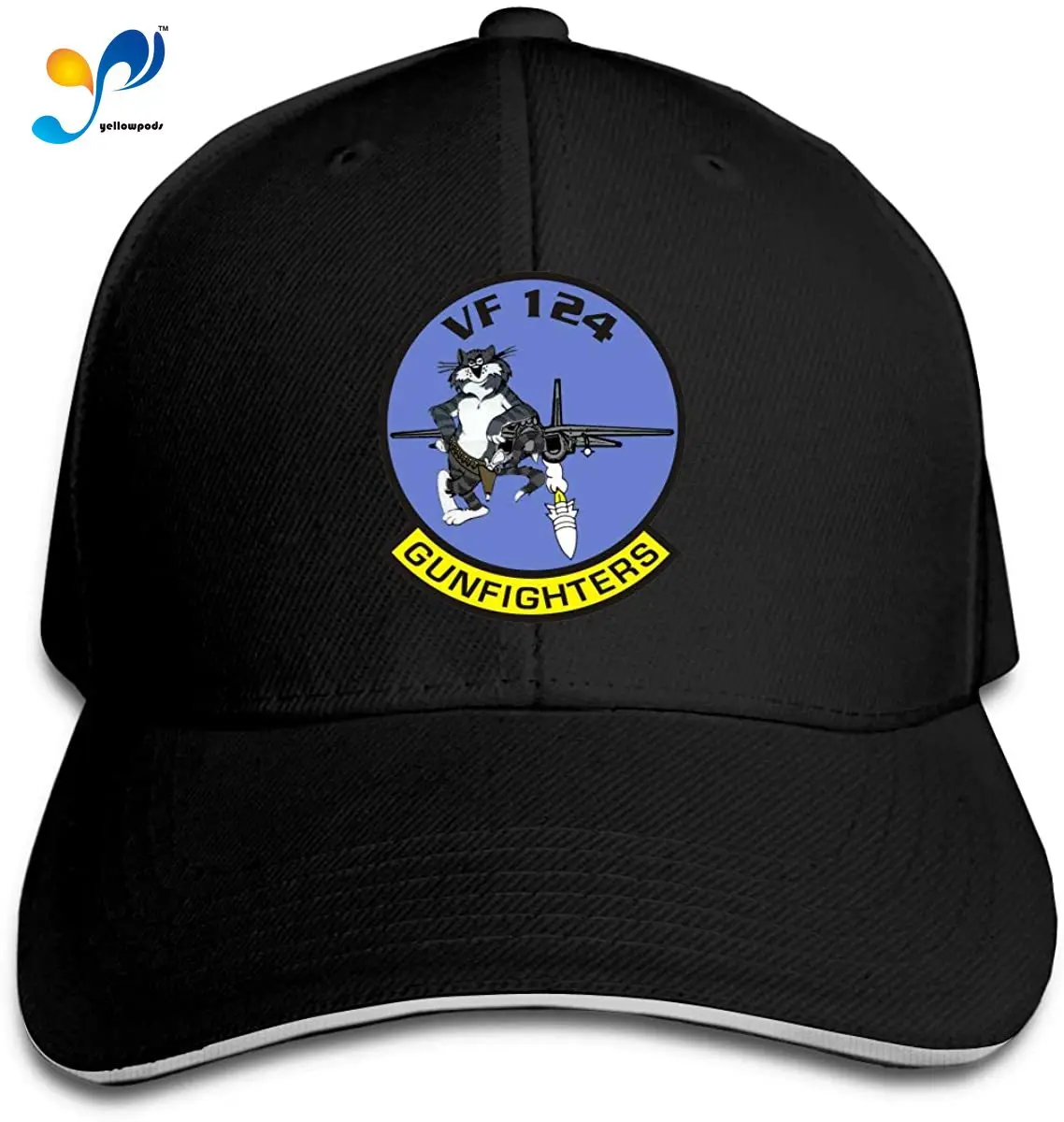 

US Navy VF-124 Gunfighters Squadron Adjustable Sandwich Cap Baseball Cap Casquette Hat