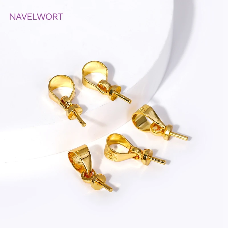 

18K Gold Plated Brass Pinch Pendant Bail For Jewelry Making Supplies Clip Bail Hooks Connector DIY Handmade Jewelry Accessories