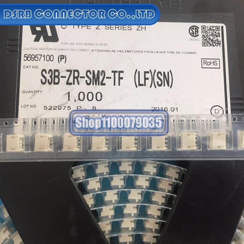 

50pcs/lot S3B-ZR-SM2-TF 3P 1.5MM legs width 100% New and Original