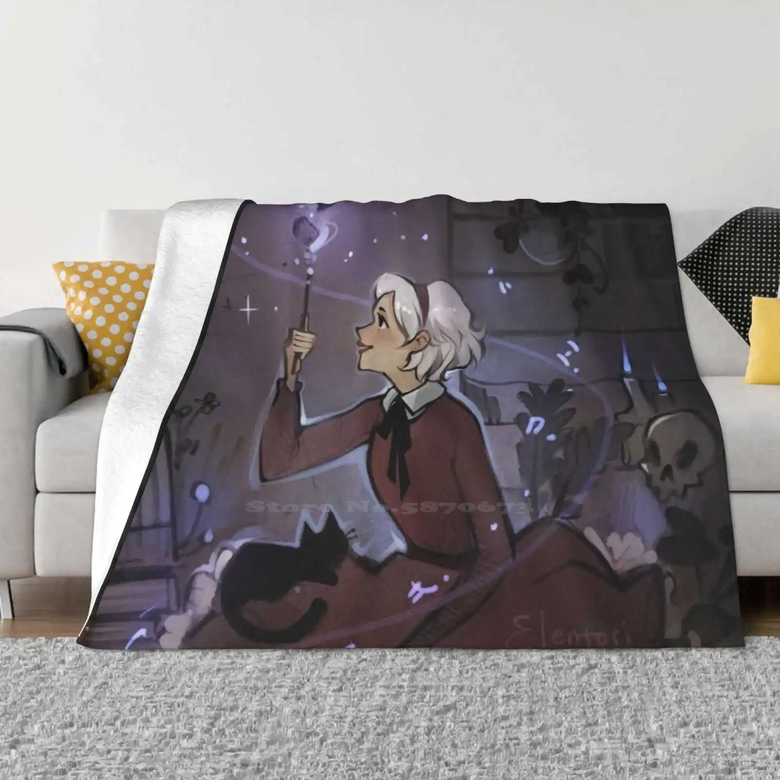 Черное волшебное модное мягкое теплое одеяло Elentori