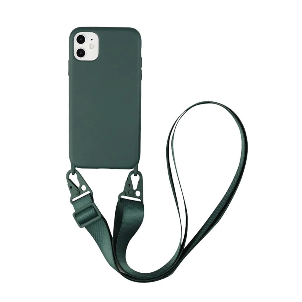 

Silicone Lanyard Phone Case For iPhone 12 13 11 Pro Max 7 8 Plus X XR XS Max Ultra Cover With Neck Strap Crossbody Necklace Cord