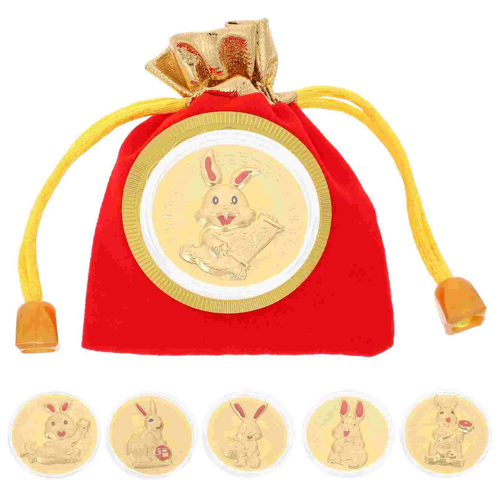 

Coinsyear Chinese Commemorative Rabbit New Souvenir Zodiacred Gifts Lucky Envelopes Gold Golden Theplated Decors Present