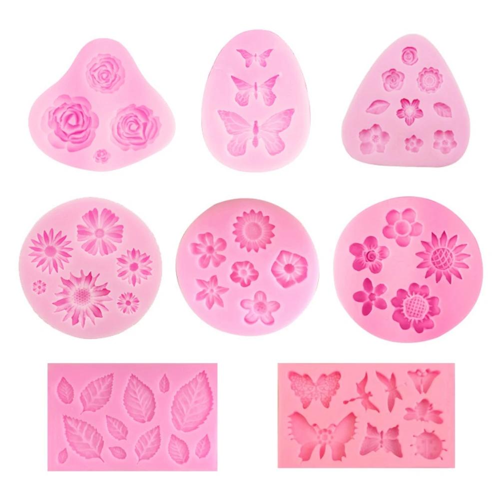 

Butterfly Chrysanthemum Leaves Silicone Mold Cupcake Fondant Cake Decorating Tools DIY Chocolate Cookie Baking Moulds
