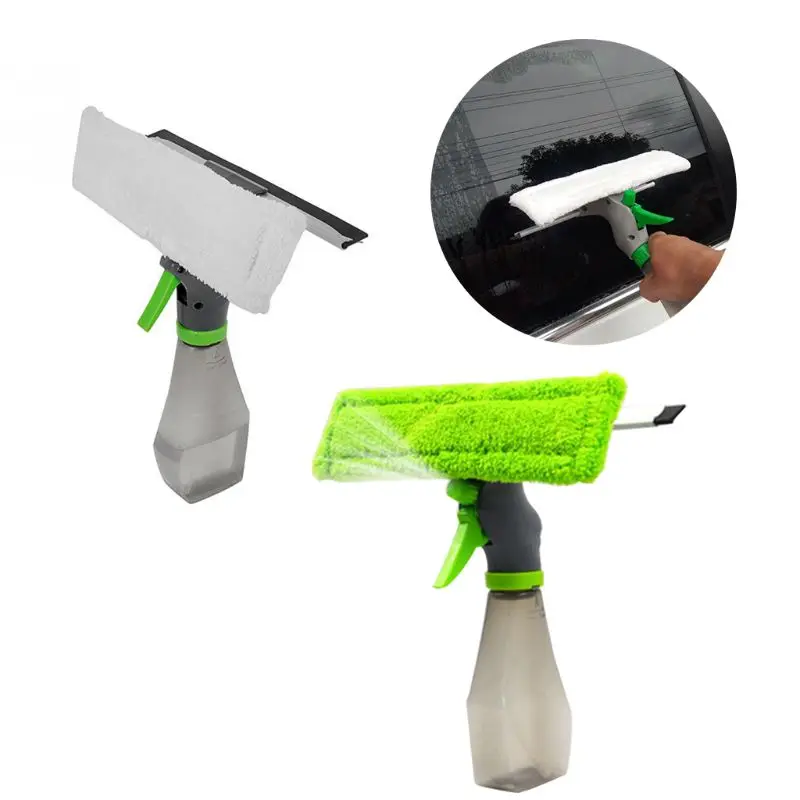 

Atomizing Nozzle 3-in-1 Glass Cleaner Bottle Wiper Squeegee Microfibre Pad