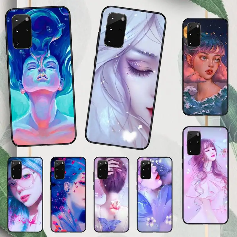 

Cartoon Color Beautiful Girl painting Phone Case For Samsung galaxy A S note 10 12 20 32 40 50 51 52 70 71 72 21 fe s ultra plus