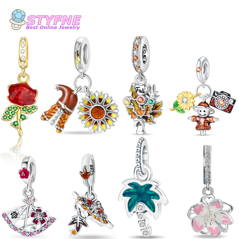 Подвески из стерлингового серебра 925 пробы с розами подвески подходят для