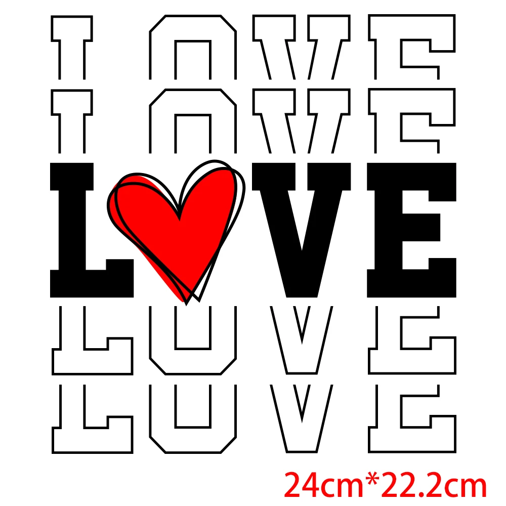 Valentine's Day Heat Transfer Couple Fashion Thermo Stickers Harajuku Lover Thermal Stickers On Clothes Iron On Patch For Clothe images - 6