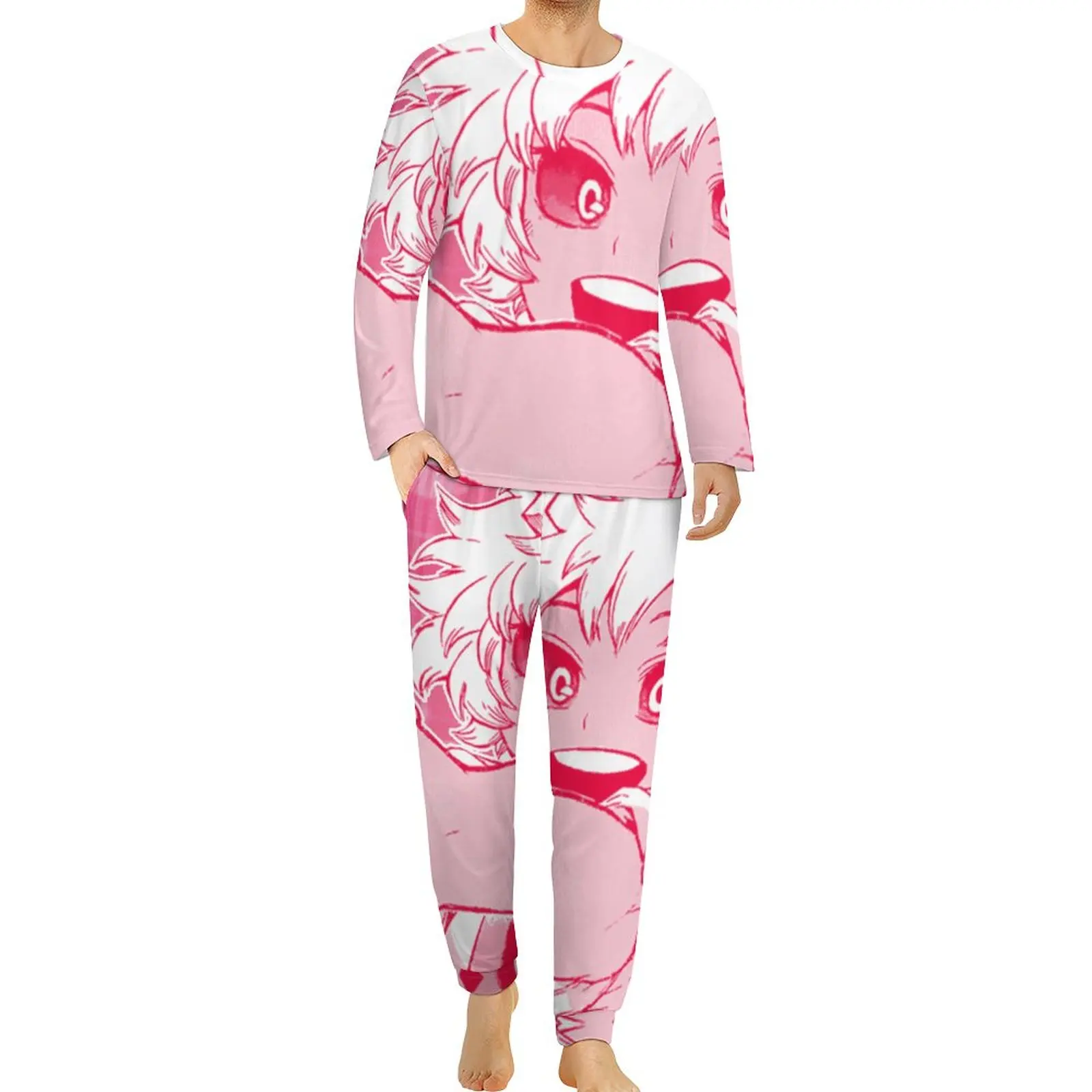 

Пижама Мина асидо, зимняя одежда для сна с героями моя геройская академия, мужские дизайнерские пижамные комплекты из 2 предметов большого размера с длинным рукавом