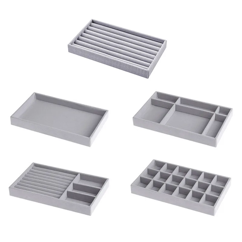 

Makeup Fashion Portable Velvet Jewelry Ring Jewelry Display Organizer Box Tray Holder Earring Jewelry Storage Case Showcase