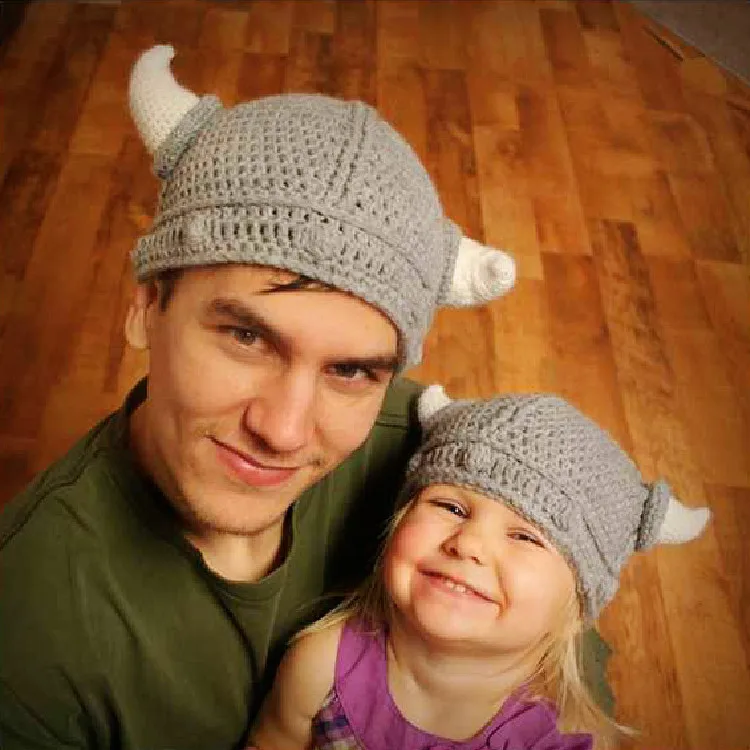 

adult Children's kid boy girls knitted warm ox horn hat cap HC-9