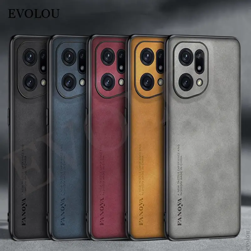 

For Oppo Find X5 Pro Case Luxury Sheepskin Leather Silicone Shockproof Bumper Cover for OPPO Find X5 X3 Lite X3 Neo Shell