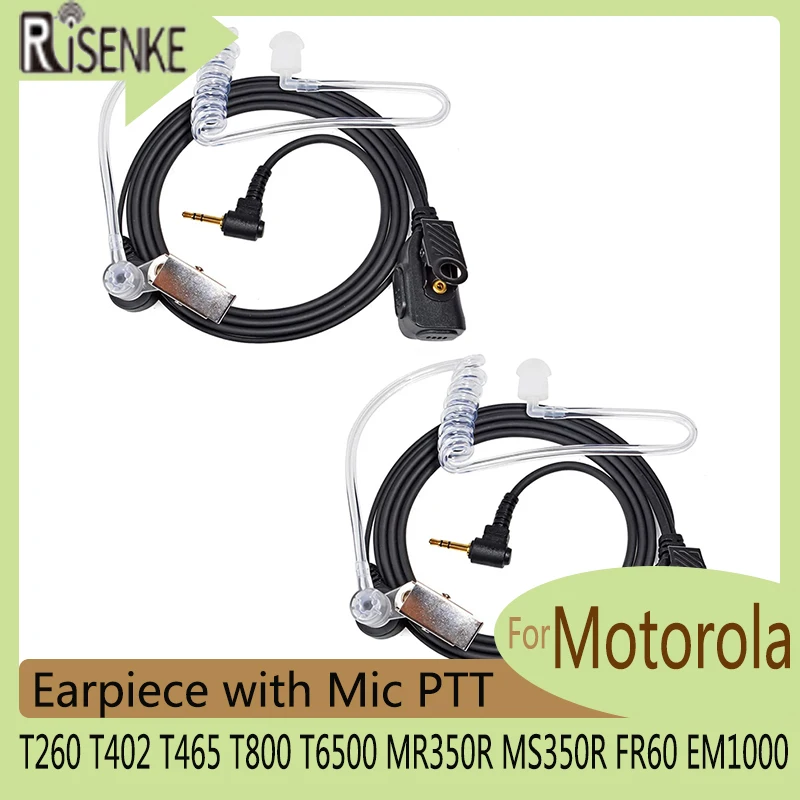 Walkie Talkie Earpiece with Mic PTT,Headset for Motorola T200 T260 T402 T460 T465 T800 T6500 MR350R MS350R FR60 EM1000(2PCS)