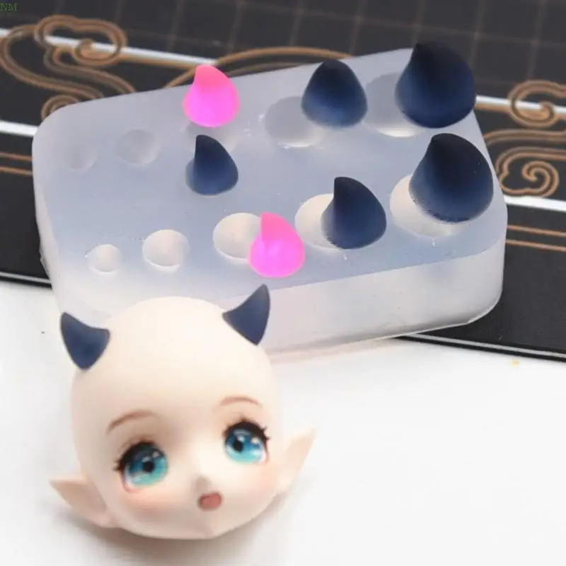 Крошечный размер Рога Дьявола силиконовая форма глиняные формы рог животного